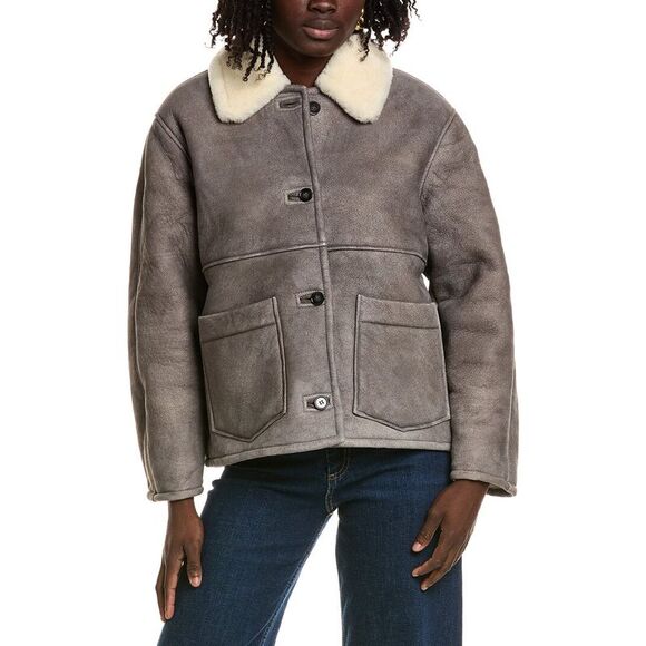 Officine Générale Jackets & Blazers - Officine Générale Womens  Laurence Suede & Shearling Jacket